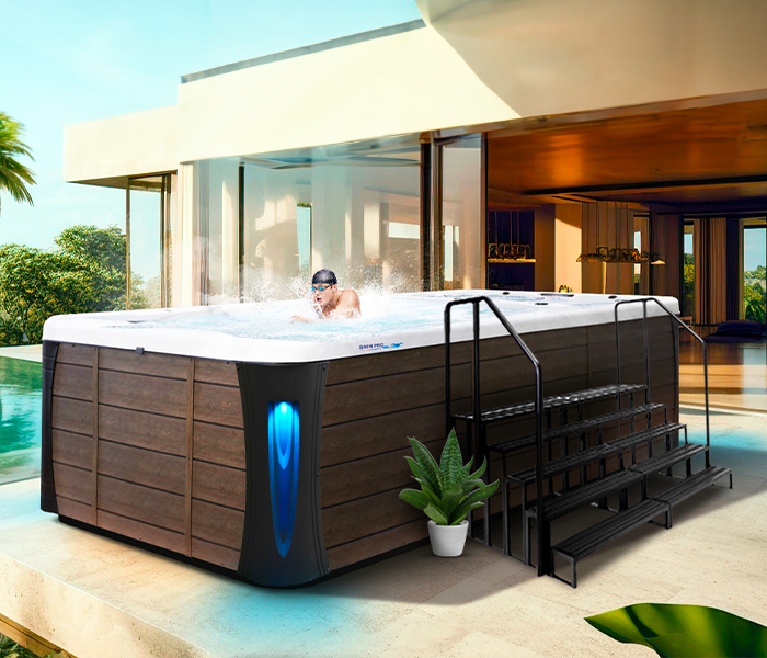 Calspas hot tub being used in a family setting - Taylor